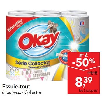 Promotions Essuie-tout - Produit maison - Okay  - Valide de 14/08/2019 à 27/08/2019 chez Makro