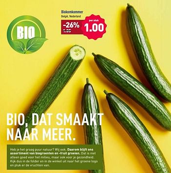Promoties Biokomkommer - Huismerk - Aldi - Geldig van 12/08/2019 tot 17/08/2019 bij Aldi