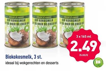 Promoties Biokokosmelk - Huismerk - Aldi - Geldig van 12/08/2019 tot 17/08/2019 bij Aldi