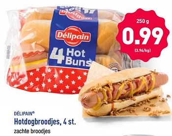 Promoties Hotdogbroodjes - Delipain - Geldig van 12/08/2019 tot 17/08/2019 bij Aldi