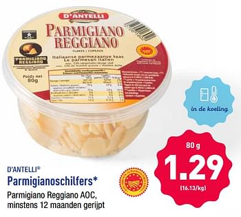 Promoties Parmigianoschilfers - D'Antelli - Geldig van 12/08/2019 tot 17/08/2019 bij Aldi