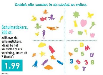 Promoties Schuimstickers - Huismerk - Aldi - Geldig van 12/08/2019 tot 17/08/2019 bij Aldi