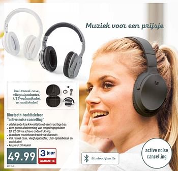 Promoties Bluetooth-hoofdtelefoon active noise cancelling - Huismerk - Aldi - Geldig van 12/08/2019 tot 17/08/2019 bij Aldi