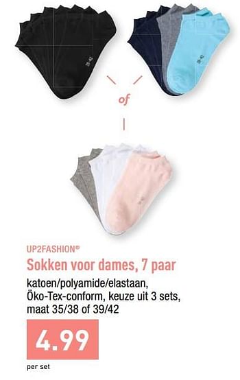 Promoties Sokken voor dames - UP2Fashion - Geldig van 12/08/2019 tot 17/08/2019 bij Aldi