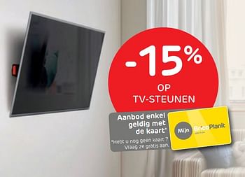 Promoties -15% op tv-steunen - Huismerk - BricoPlanit - Geldig van 14/08/2019 tot 02/09/2019 bij BricoPlanit