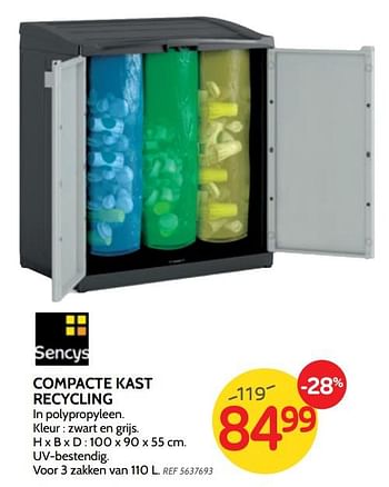 Promoties Compacte kast recycling - Sencys - Geldig van 14/08/2019 tot 02/09/2019 bij BricoPlanit