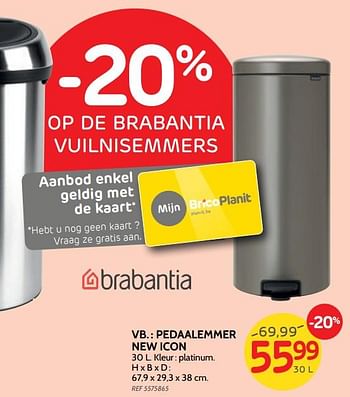 Promoties Pedaalemmer new icon - Brabantia - Geldig van 14/08/2019 tot 02/09/2019 bij BricoPlanit