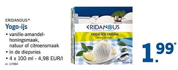 Promoties Yogo-ijs - Eridanous - Geldig van 19/08/2019 tot 24/08/2019 bij Lidl