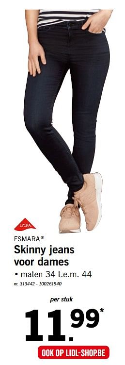 Promotions Skinny jeans voor dames - Esmara - Valide de 19/08/2019 à 24/08/2019 chez Lidl