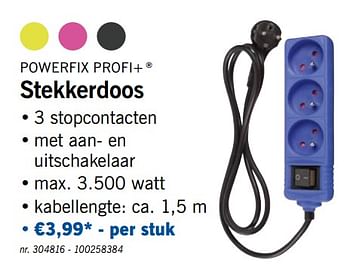 Promoties Stekkerdoos - PowerFix - Geldig van 19/08/2019 tot 24/08/2019 bij Lidl