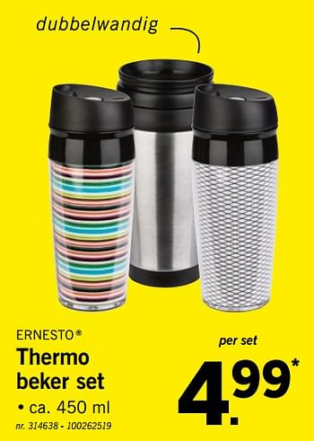 Promoties Thermo beker set - Ernesto - Geldig van 19/08/2019 tot 24/08/2019 bij Lidl