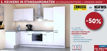Promoties Keukens keukens in standaardmaten inclusief toestellen bauknecht group - Huismerk - Zelfbouwmarkt - Geldig van 20/08/2019 tot 23/09/2019 bij Zelfbouwmarkt