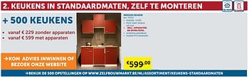 Promoties Keukens medium keuken keukens in standaardmaten, zelf te monteren - Huismerk - Zelfbouwmarkt - Geldig van 20/08/2019 tot 23/09/2019 bij Zelfbouwmarkt