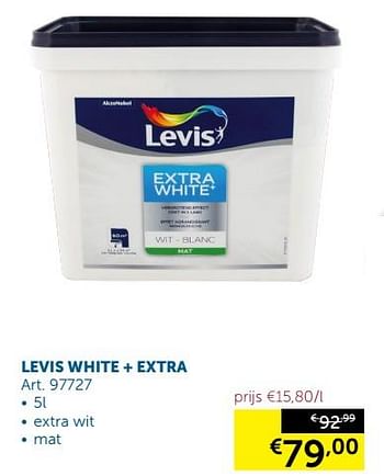 Promoties Levis white + extra - Levis - Geldig van 20/08/2019 tot 23/09/2019 bij Zelfbouwmarkt
