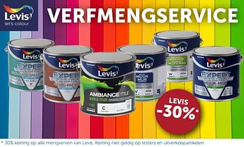 Promotions Verfmengservice levis -30% - Levis - Valide de 20/08/2019 à 23/09/2019 chez Zelfbouwmarkt