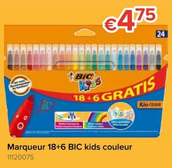 Promoties Marqueur 18+6 bic kids couleur - BIC - Geldig van 12/08/2019 tot 09/09/2019 bij Euro Shop