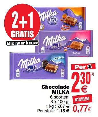 Promotions Chocolade milka - Milka - Valide de 13/08/2019 à 19/08/2019 chez Cora