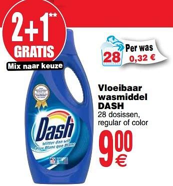 Promoties Vloeibaar wasmiddel dash - Dash - Geldig van 13/08/2019 tot 19/08/2019 bij Cora