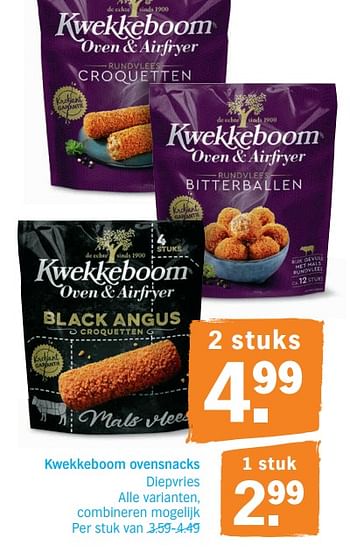 Promotions Kwekkeboom ovensnacks - KWEKKEBOOM - Valide de 12/08/2019 à 18/08/2019 chez Albert Heijn
