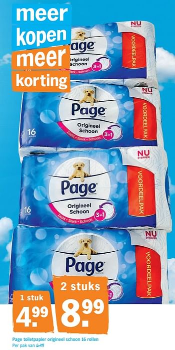 Promotions Page toiletpapier origineel - Page - Valide de 12/08/2019 à 18/08/2019 chez Albert Heijn