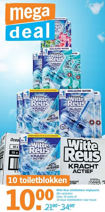 Promoties Witte reus toiletblokken singlepacks - Witte reus - Geldig van 12/08/2019 tot 18/08/2019 bij Albert Heijn