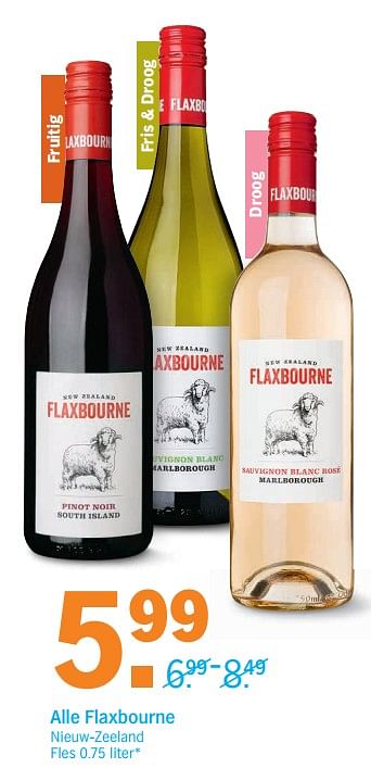 Promoties Alle flaxbourne nieuw-zeeland - Rode wijnen - Geldig van 12/08/2019 tot 18/08/2019 bij Albert Heijn
