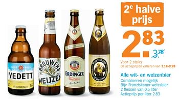 Promotions Alle wit- en weizenbier franziskaner weissbier - Franziskaner - Valide de 12/08/2019 à 18/08/2019 chez Albert Heijn
