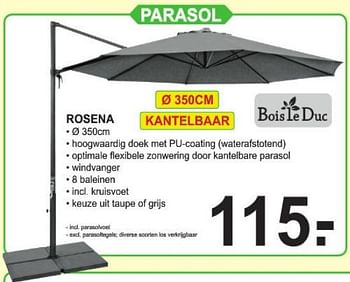 Promoties Parasol rosena - Bois le Duc - Geldig van 12/08/2019 tot 31/08/2019 bij Van Cranenbroek