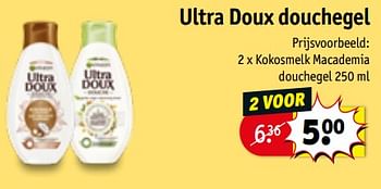 Promoties Ultra doux douchegel kokosmelk macademia douchegel - Garnier - Geldig van 13/08/2019 tot 18/08/2019 bij Kruidvat