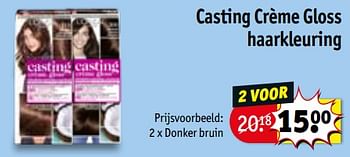 Promoties Casting crème gloss haarkleuring donker bruin - L'Oreal Paris - Geldig van 13/08/2019 tot 18/08/2019 bij Kruidvat
