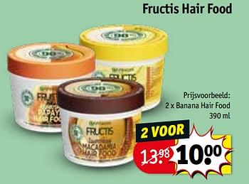 Promoties Fructis hair food banana hair food - Garnier - Geldig van 13/08/2019 tot 18/08/2019 bij Kruidvat