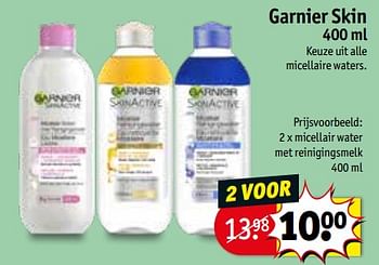 Promoties Garnier skin micellair water met reinigingsmelk - Garnier - Geldig van 13/08/2019 tot 18/08/2019 bij Kruidvat