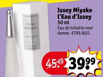 Promoties Issey miyake l`eau d`issey - Issey Miyake - Geldig van 13/08/2019 tot 18/08/2019 bij Kruidvat