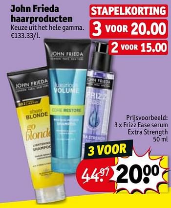Promoties John frieda haarproducten frizz ease serum extra strength - John Frieda - Geldig van 13/08/2019 tot 18/08/2019 bij Kruidvat