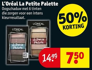 Promotions L`oréal la petite palette - L'Oreal Paris - Valide de 13/08/2019 à 18/08/2019 chez Kruidvat