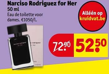 Promoties Narciso rodriguez for her - Narciso Rodriguez - Geldig van 13/08/2019 tot 18/08/2019 bij Kruidvat