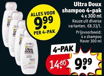 Promotions Ultra doux shampoo shampoo haver - Garnier - Valide de 13/08/2019 à 18/08/2019 chez Kruidvat