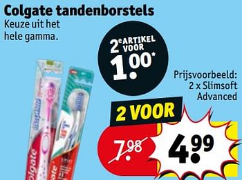 Promoties Colgate tandenborstels slimsoft advanced - Colgate - Geldig van 13/08/2019 tot 18/08/2019 bij Kruidvat