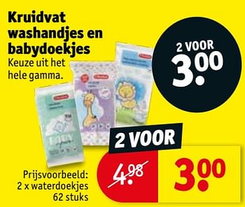 Promoties Kruidvat washandjes en babydoekjes - Huismerk - Kruidvat - Geldig van 13/08/2019 tot 18/08/2019 bij Kruidvat