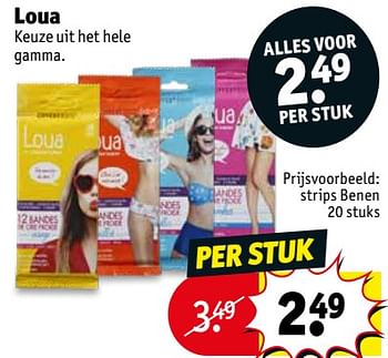 Promoties Loua strips benen - Loua - Geldig van 13/08/2019 tot 18/08/2019 bij Kruidvat