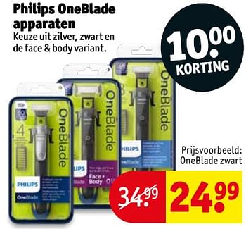 Promoties Philips oneblade apparaten oneblade zwart - Philips - Geldig van 13/08/2019 tot 18/08/2019 bij Kruidvat