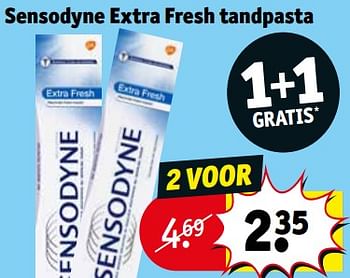 Promoties Sensodyne extra fresh tandpasta - Sensodyne - Geldig van 13/08/2019 tot 18/08/2019 bij Kruidvat