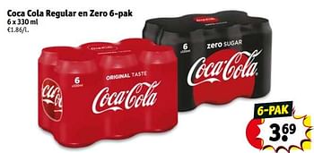 Promoties Coca cola regular en zero - Coca Cola - Geldig van 13/08/2019 tot 18/08/2019 bij Kruidvat