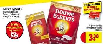 Promotions Douwe egberts koffiepads dessert - Douwe Egberts - Valide de 13/08/2019 à 18/08/2019 chez Kruidvat