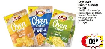 Promoties Lays oven crunch biscuits - Lay's - Geldig van 13/08/2019 tot 18/08/2019 bij Kruidvat