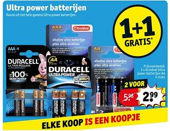 Promotions Ultra power batterijen kruidvat ultra power batterijen aa - Duracell - Valide de 13/08/2019 à 18/08/2019 chez Kruidvat
