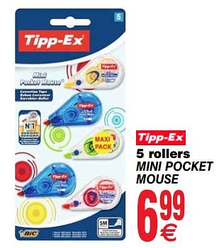 Promoties 5 rollers mini pocket mouse - Tipp-Ex - Geldig van 13/08/2019 tot 26/08/2019 bij Cora