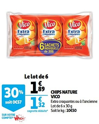 Promotions Chips nature vico - Vico - Valide de 13/08/2019 à 20/08/2019 chez Auchan Ronq