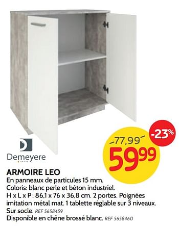 Promotions Armoire leo - Demeyere - Valide de 14/08/2019 à 02/09/2019 chez BricoPlanit