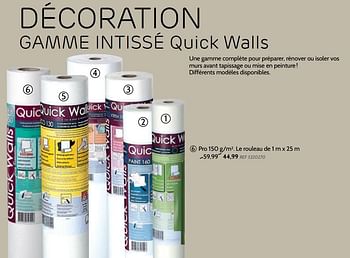 Promotions Gamme intissé quick walls - Quick Walls - Valide de 14/08/2019 à 02/09/2019 chez BricoPlanit